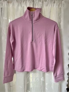Athleta Pink Half-Zip Funnel Neck Pullover